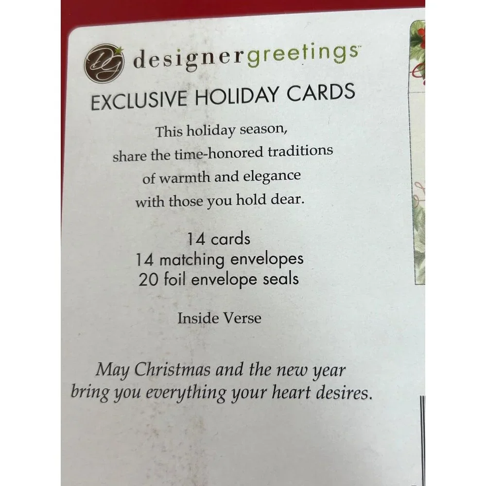 Christmas Cards 2 Boxes 14 cards Matching Envelopes & Seals Holiday Robin Winter